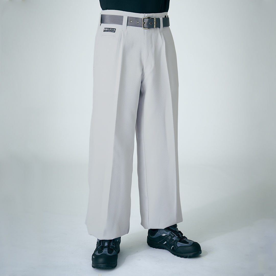 Japanese workwear style tobi pants by Toraichi with wide leg cut