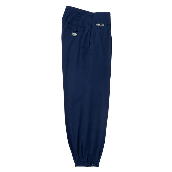 Toraichi long nikka tobi pants in navy with wide silhouette