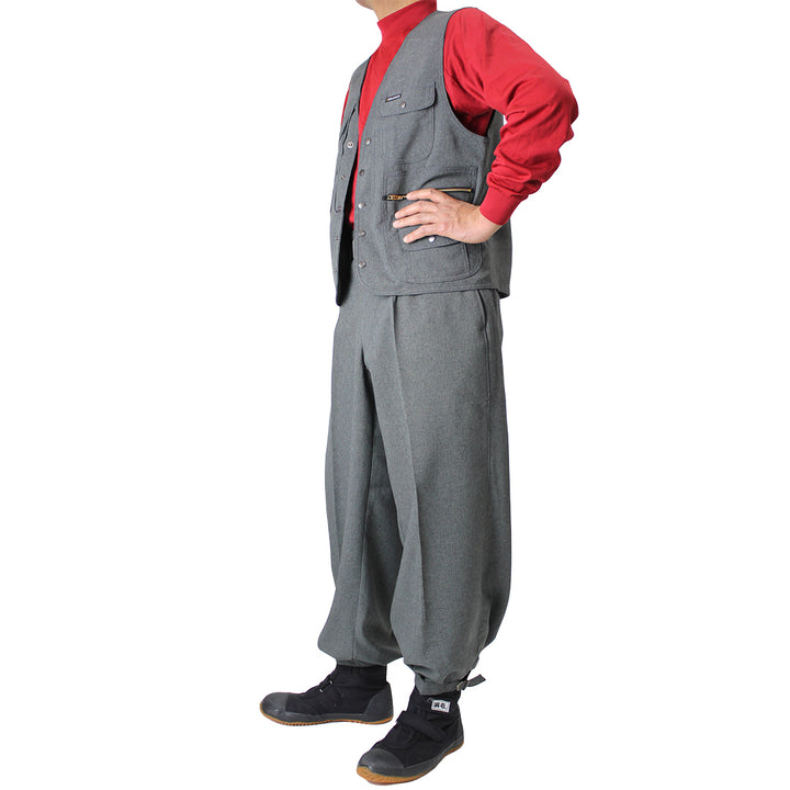 Toraichi 7016-406 Grey nikka tobi pants front view