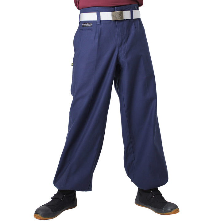 Toraichi long nikka pants in navy, wide-leg Japanese workwear style