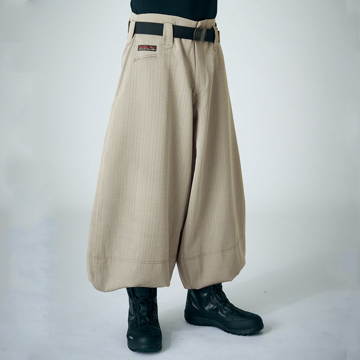 Toraichi 5309-418 Beige super long hachibu tobi pants front view