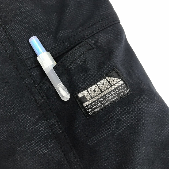 Japanese workwear reflective jacket displayed with matching pants set