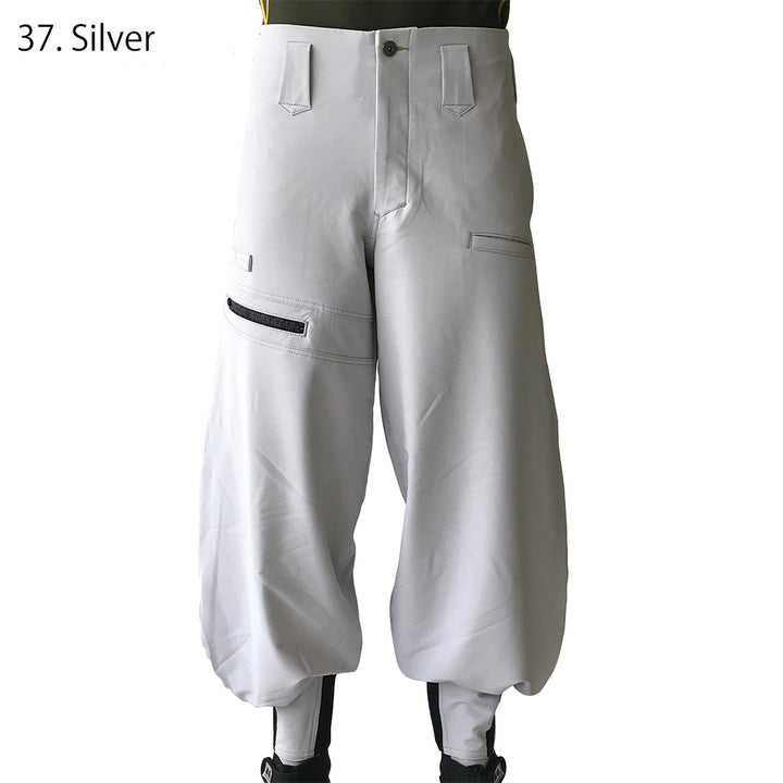 Silver Japanese workwear pants, Toraichi tobi collection