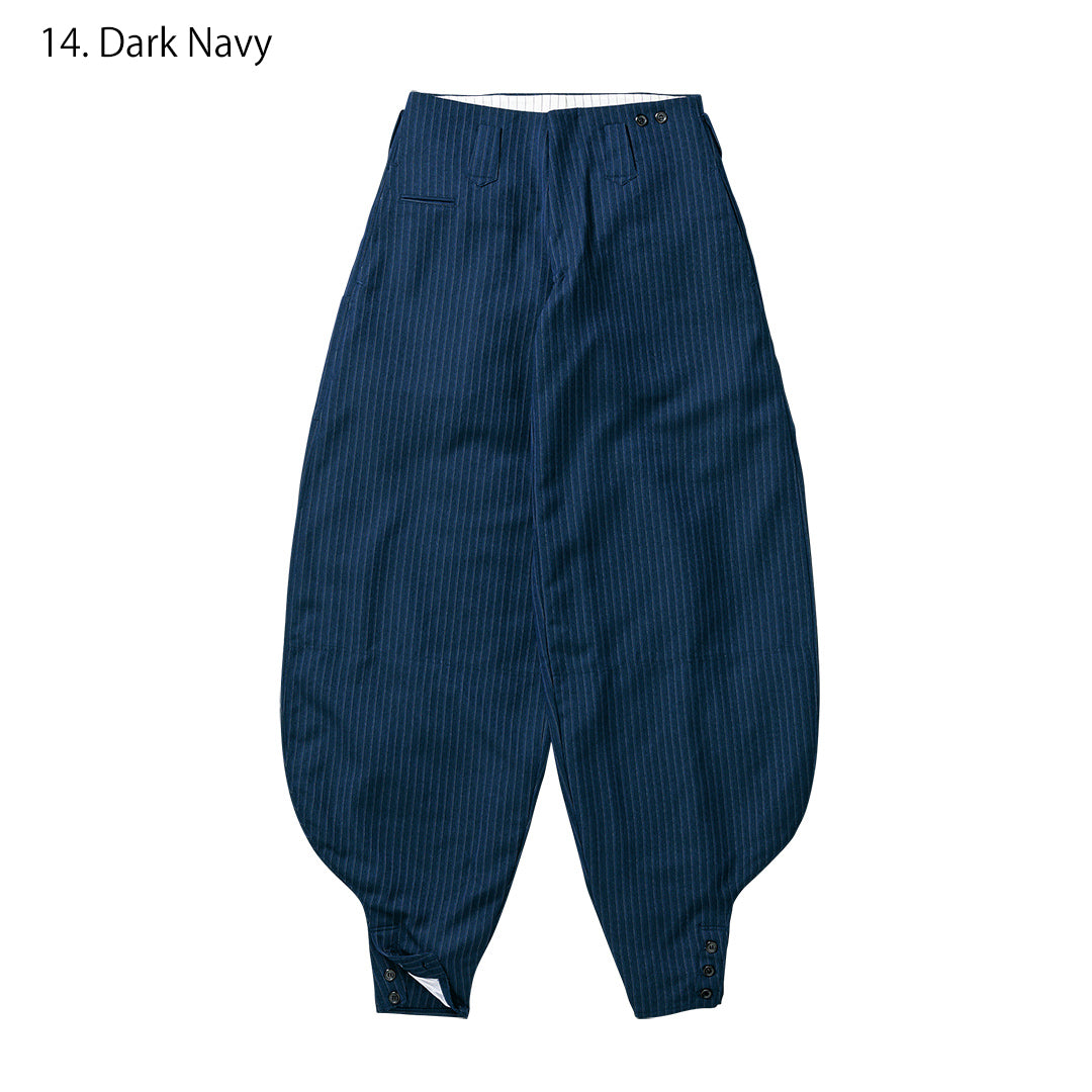 Three-button detail Japanese tobi pants in durable workwear fabric