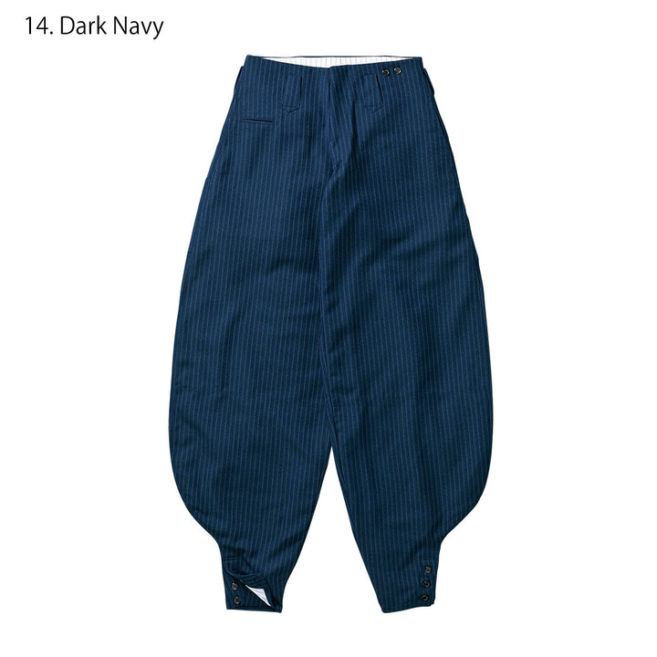 Three-button detail Japanese tobi pants in durable workwear fabric
