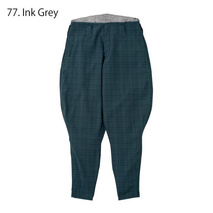 Toraichi tobi pants checked navy horse riding cut for Japanese workwear