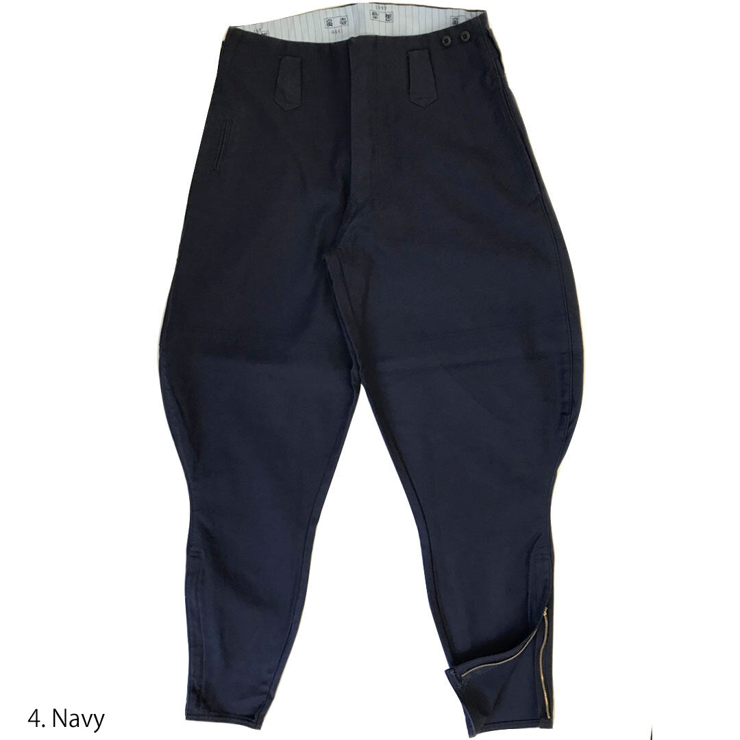 Navy Toraichi tobi pants with relaxed tapered leg cut
