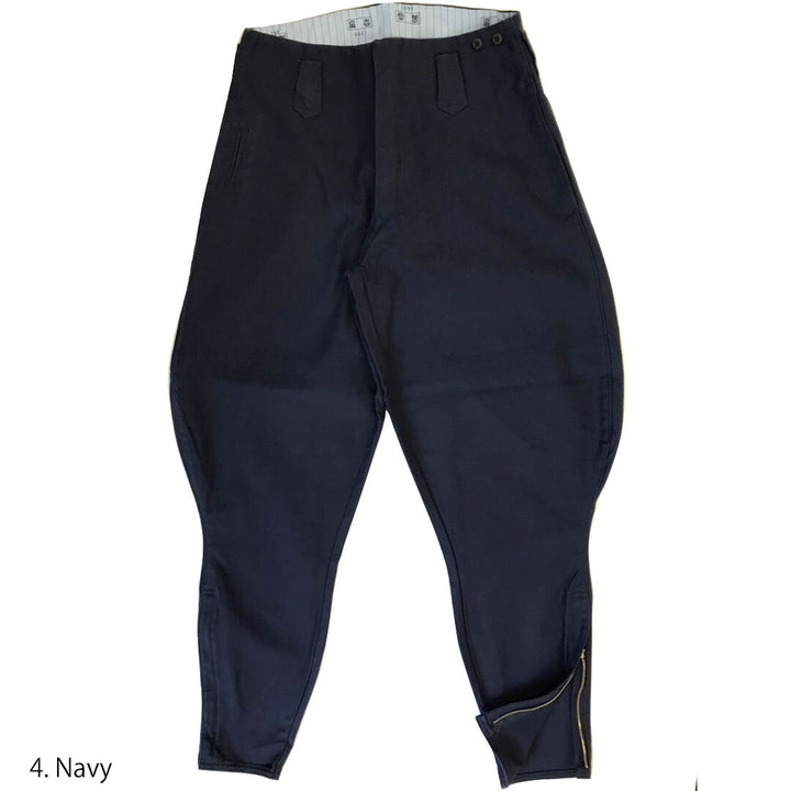 Navy Toraichi tobi pants with relaxed tapered leg cut