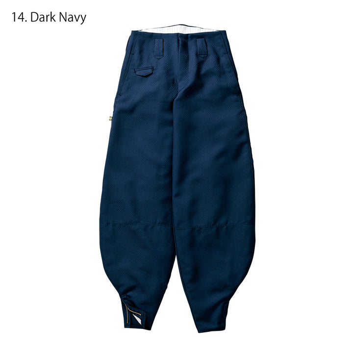 Dark navy Japanese tobi trousers with straight drape