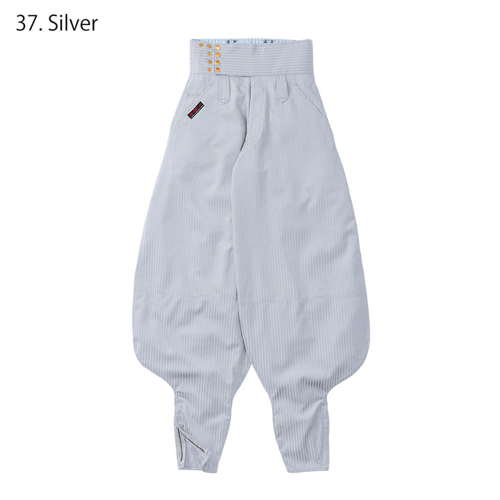 Work pants with wide cut and tapered hem