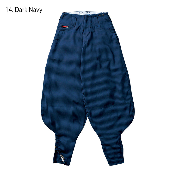 Toraichi tobi pants belt loop close-up dark navy