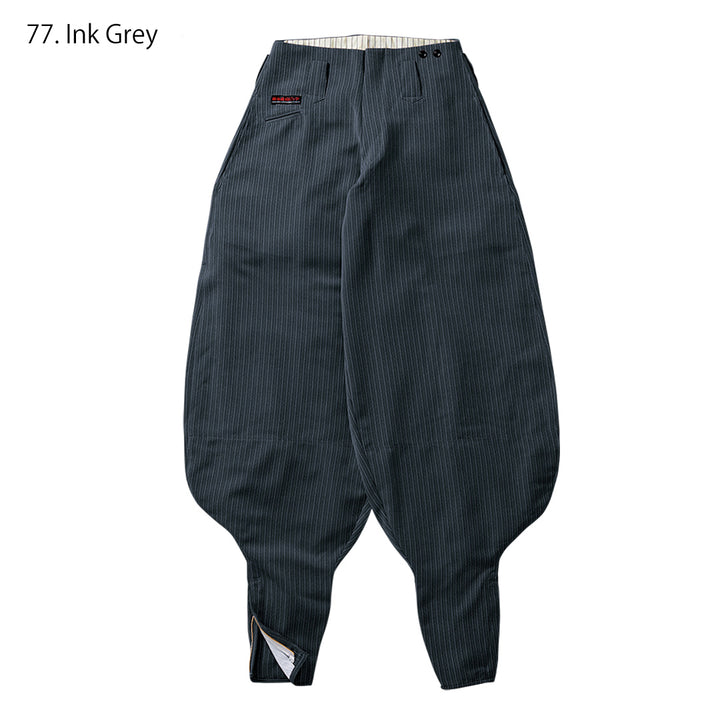 Loose fit Japanese workwear hachibu tobi pants 4309-418 Silver
