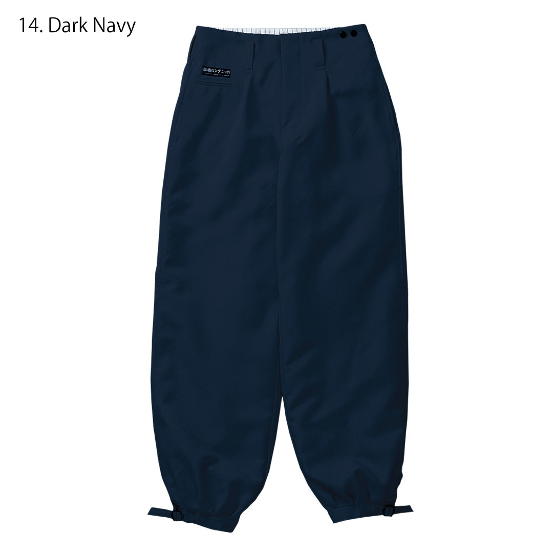 Wide silhouette Long Nikka tobi pants styled for modern workwear