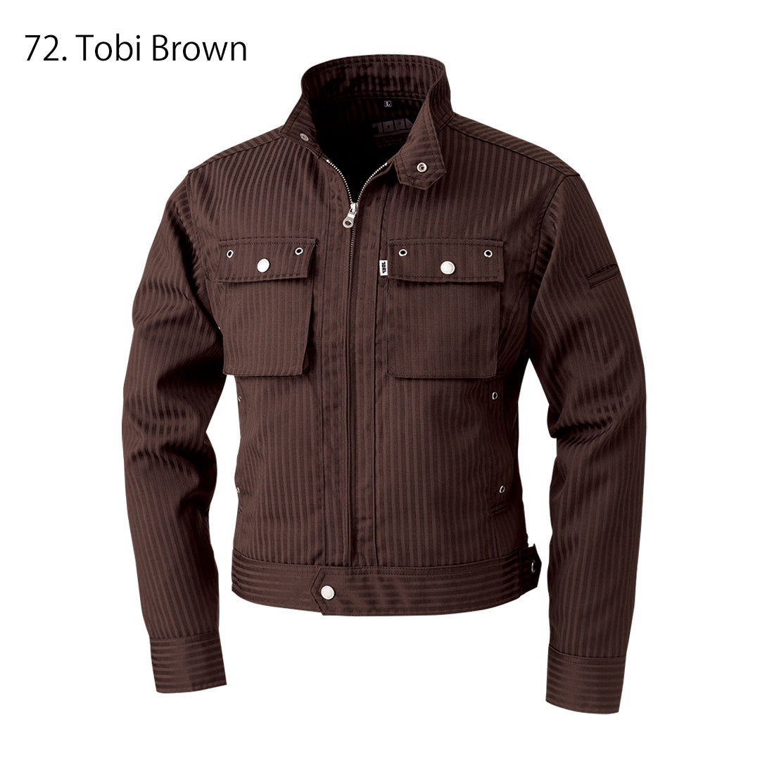 Zipper and stitching detail of Toraichi 7160-124 Japanese Workwear