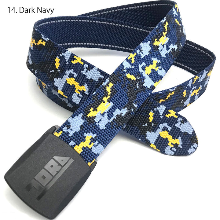 Dark navy Toraichi belt with white accent stitching detail