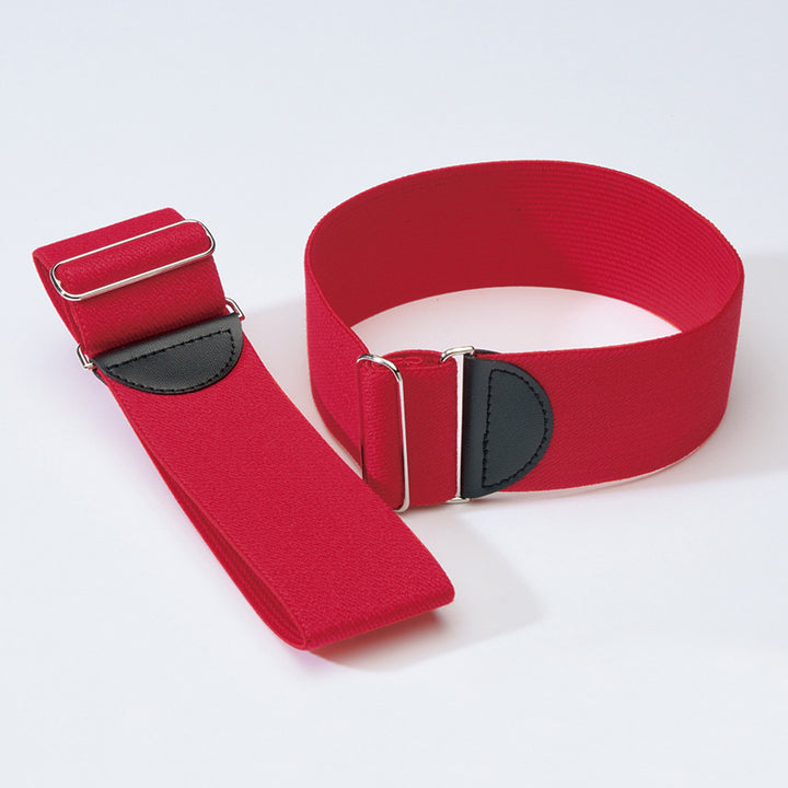 Red Japanese workwear garter plain style close-up