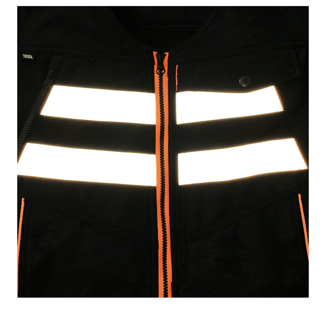 Side profile of Toraichi 9520-753 fluorescent yellow tobi vest