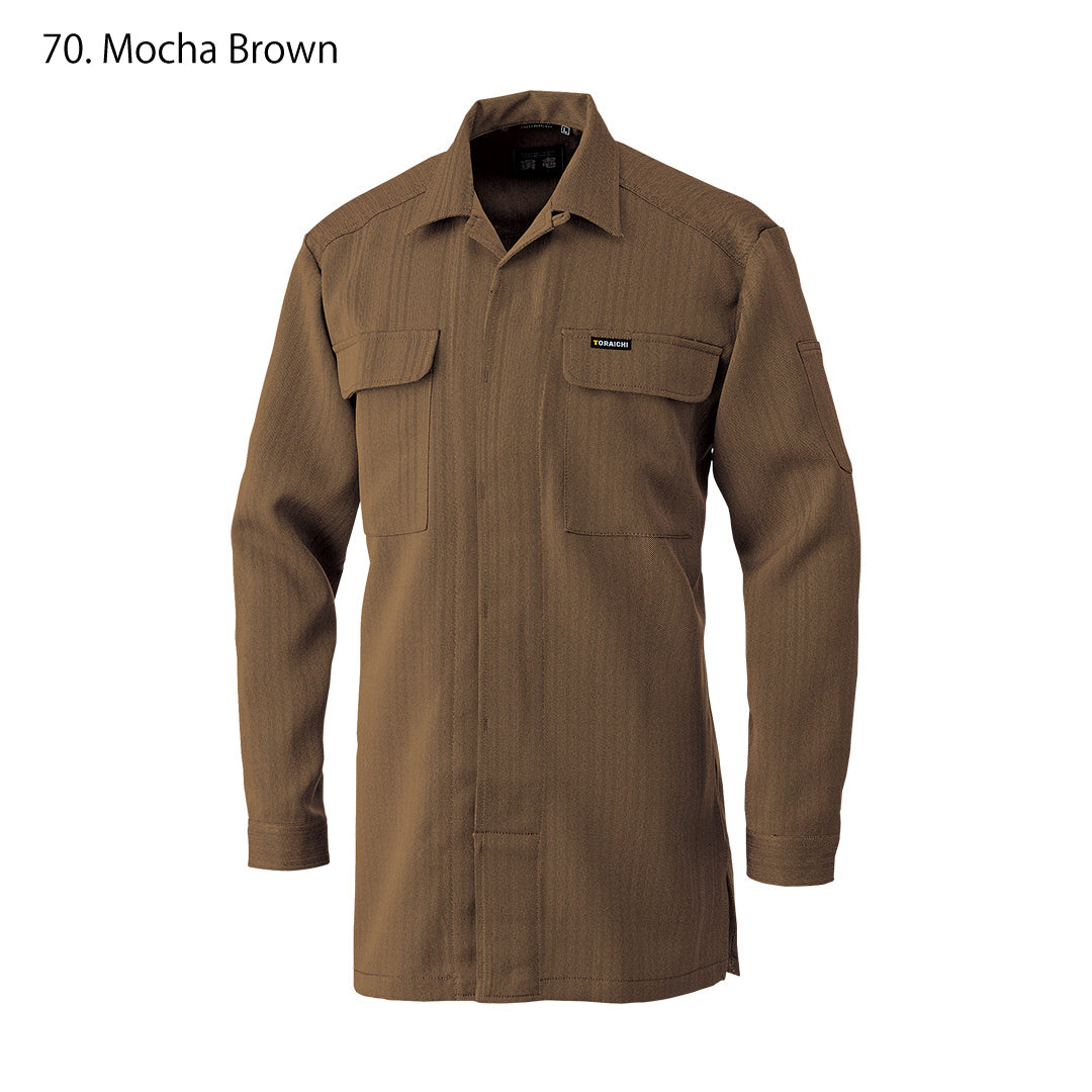 Button detail close-up emphasizing metal snap finish and reinforced seam work