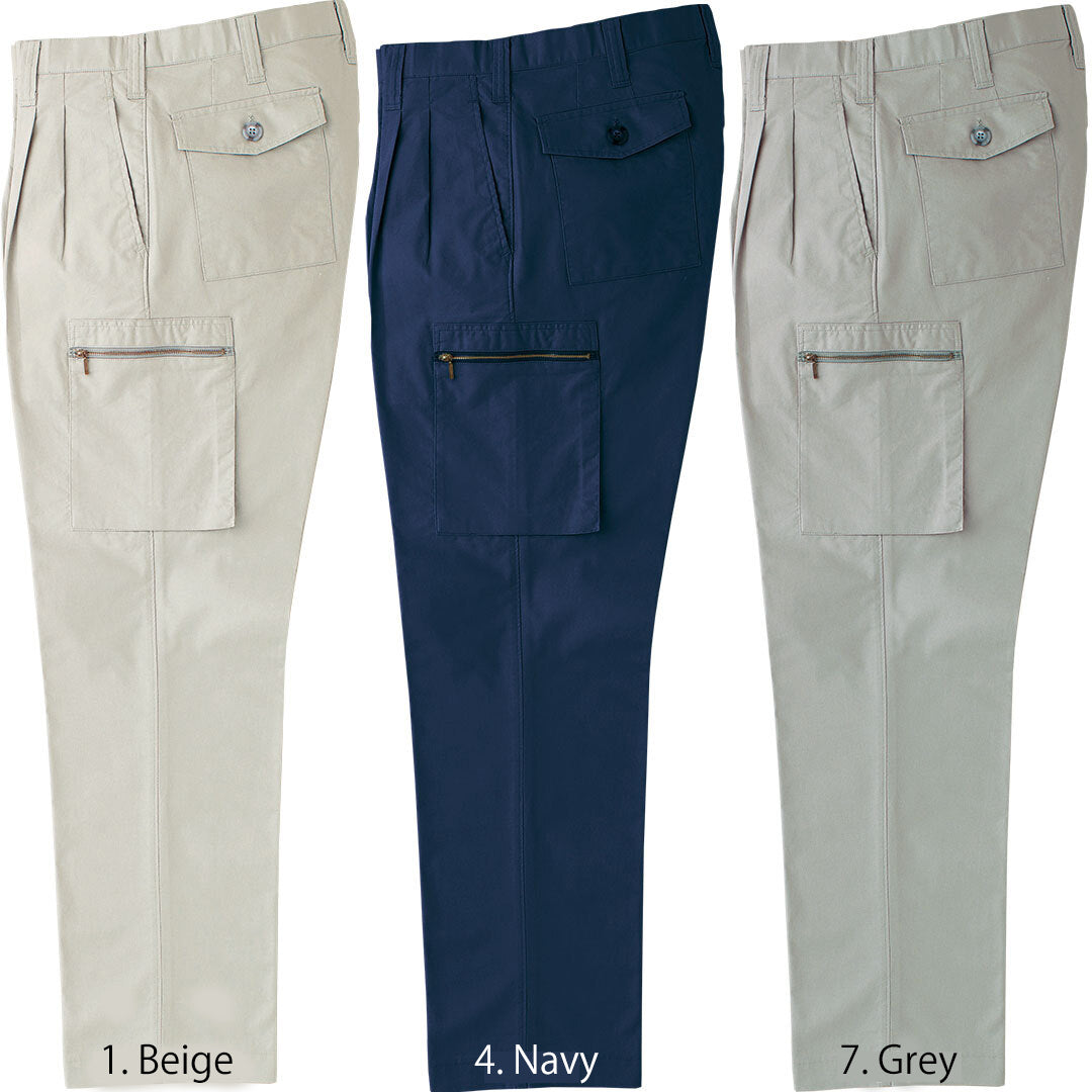 Back waistband close-up of the Toraichi tobi workwear pants with tailored dart lines and solid structure for a clean, professional look.