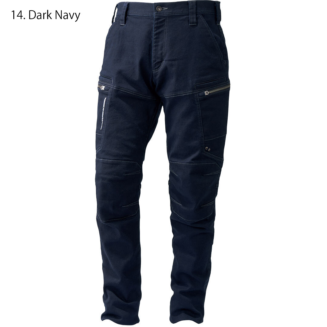 German cloth olive work pants displayed flat for product showcase