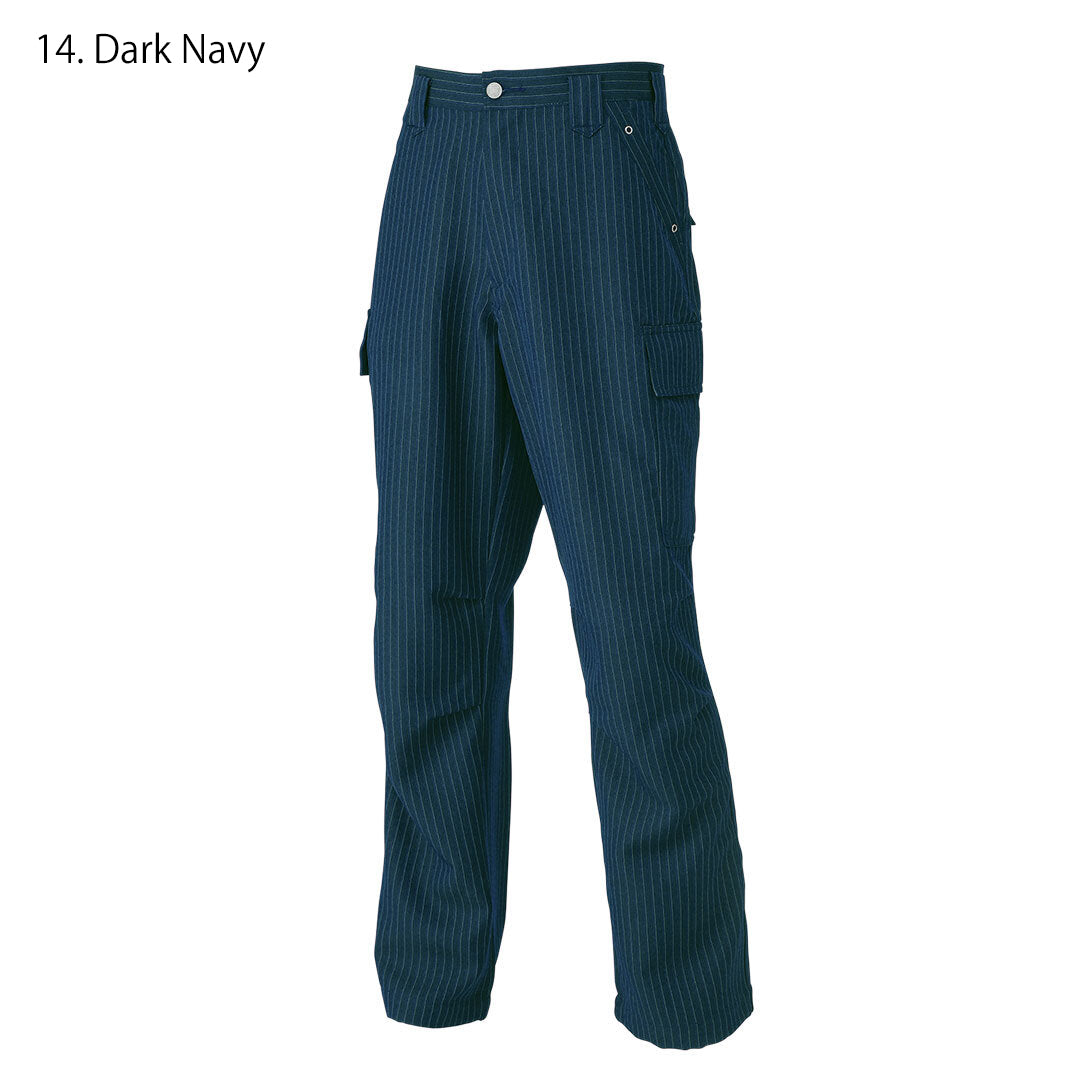 Toraichi Japanese workwear pants showing wide leg cut and structured fit
