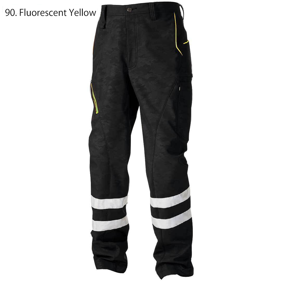 Side detail of the lower leg section showing reflective bands for enhanced visibility and worksite safety.
