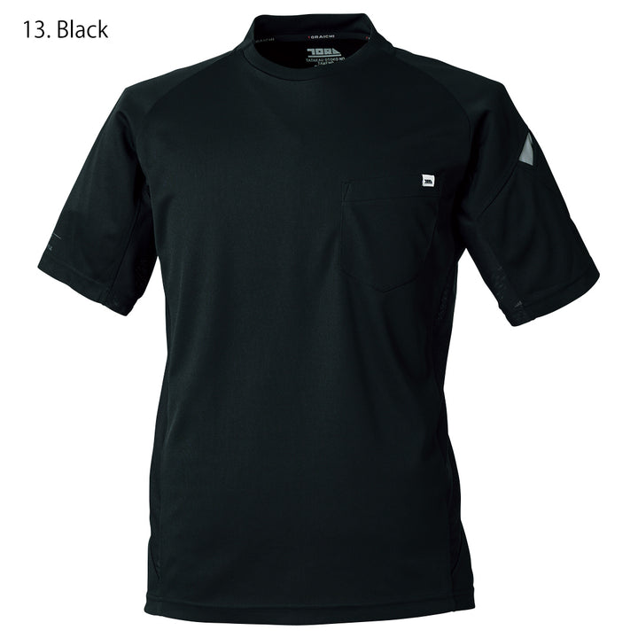 Front view of Toraichi 5949-618 short sleeve crew neck t-shirt in black