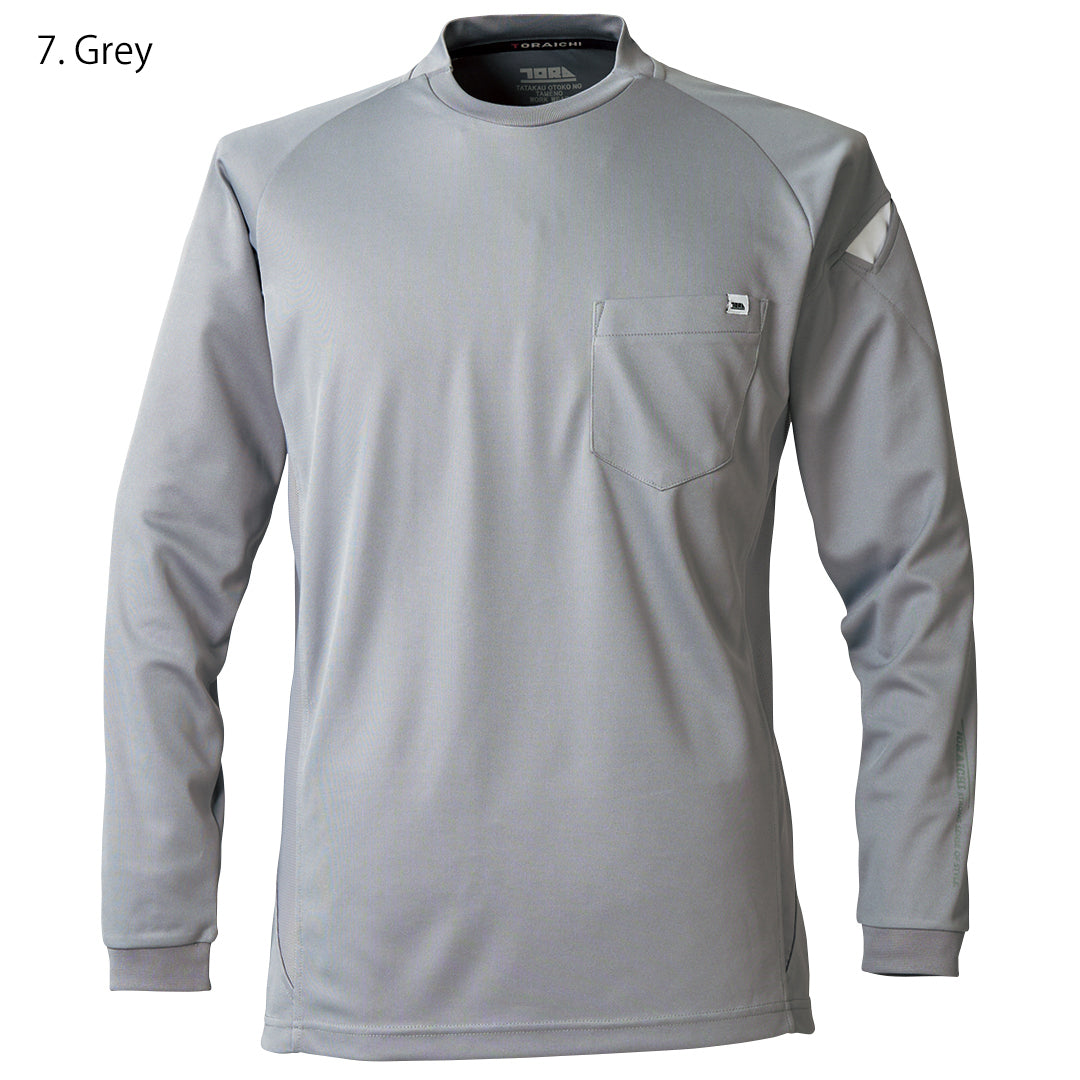 Side angle of Toraichi 5949-617 polyester mesh long sleeve shirt