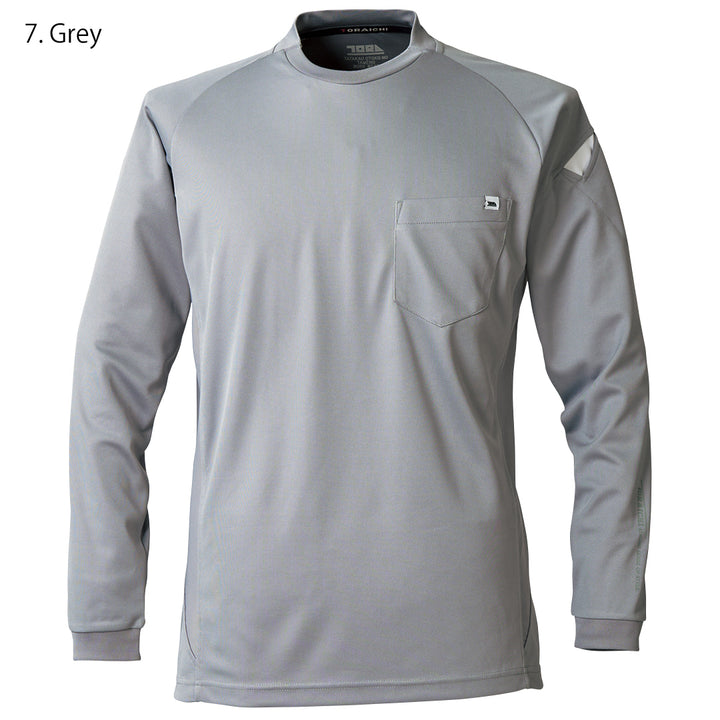Side angle of Toraichi 5949-617 polyester mesh long sleeve shirt