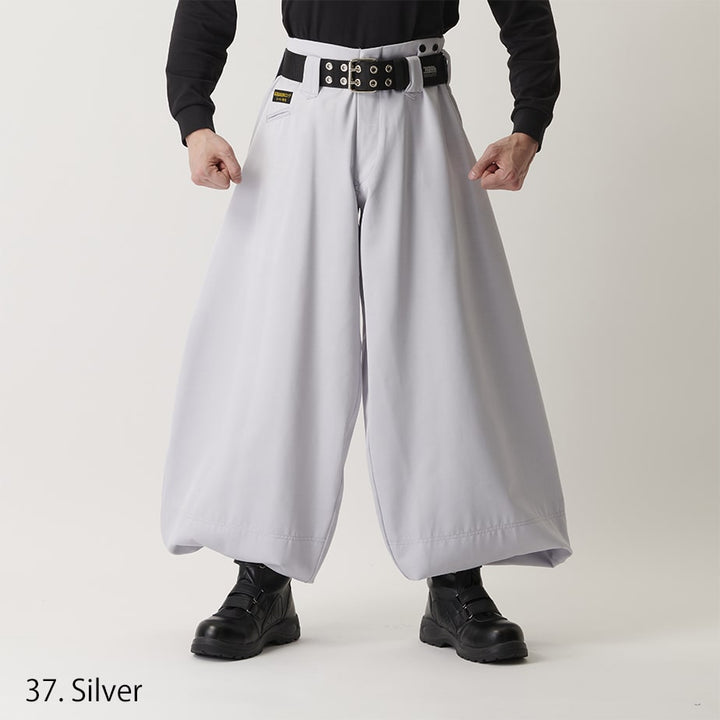 Exaggerated long Hachibu pants design