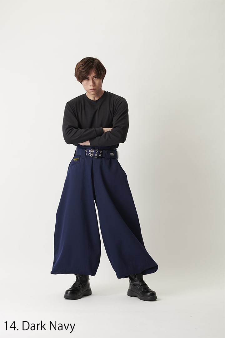 Extra-long Japanese workwear Hachibu pants