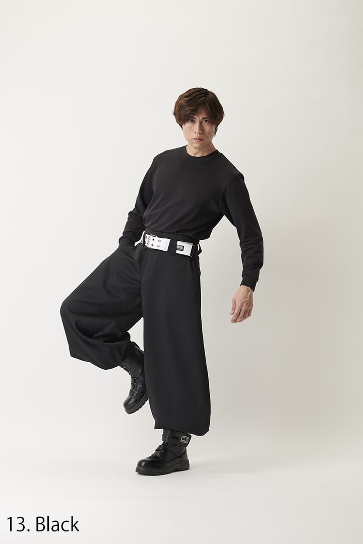 Japanese workwear trousers with mini herringbone