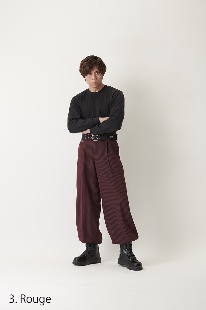 Toraichi Long Nikka pants pinstripe texture detail