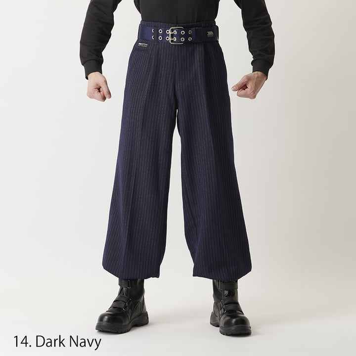 Toraichi Long Nikka pants relaxed fit on model