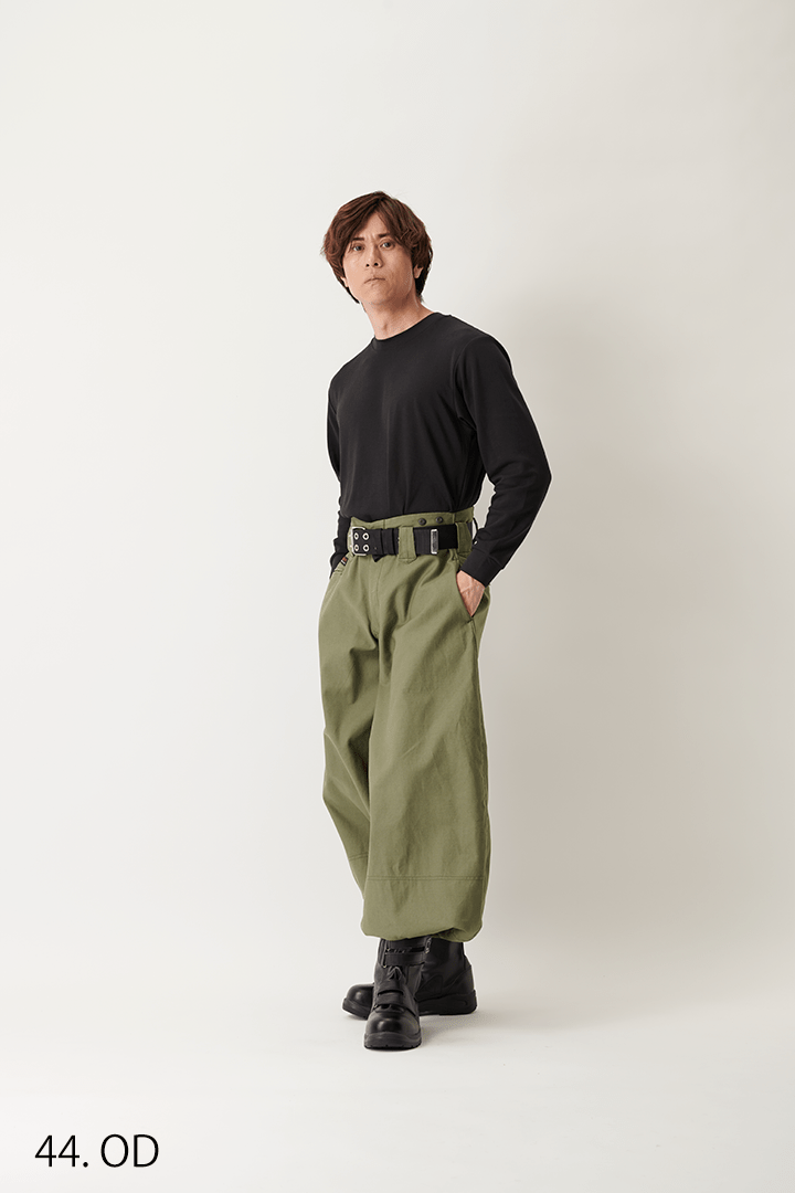 OD green Toraichi 4441-418 Japanese tobi trousers military inspired