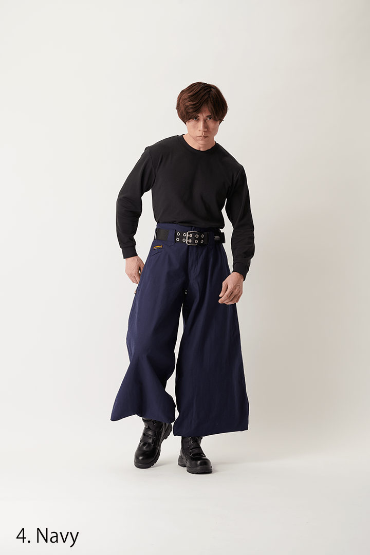 Toraichi navy workwear pants with extra long cut