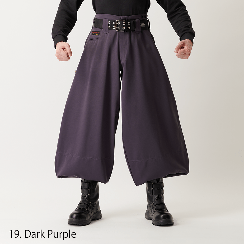 2530-418 Toraichi super long hachibu pants in grey color close-up