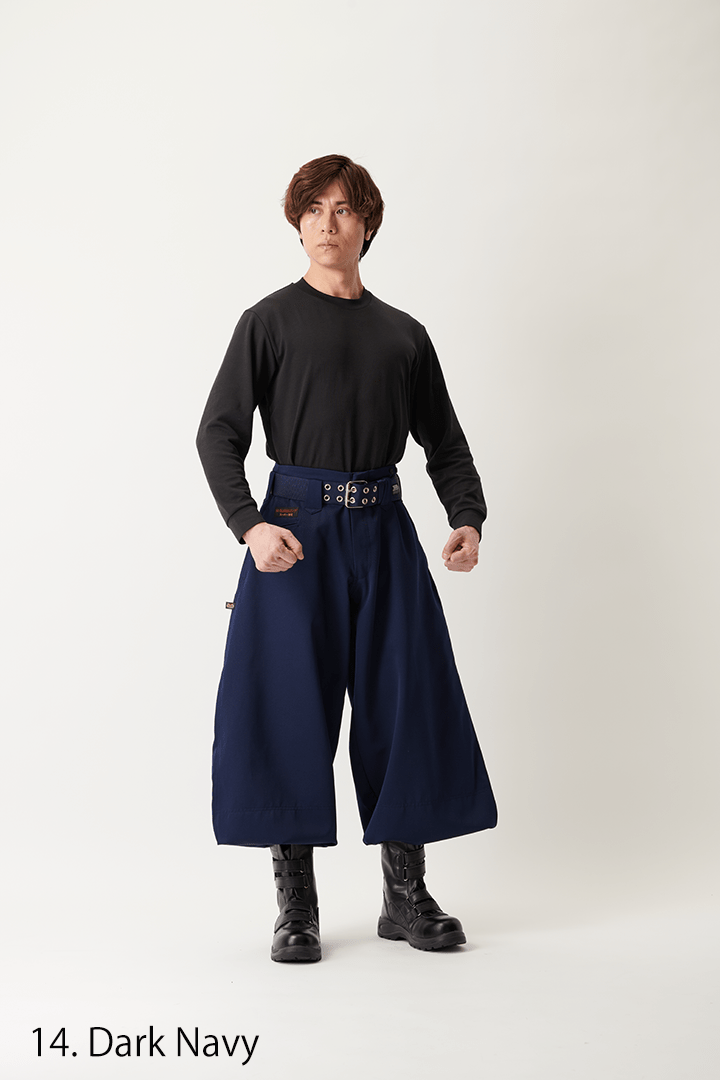 Japanese artisan workwear Toraichi 2530-418 hachibu trousers for men