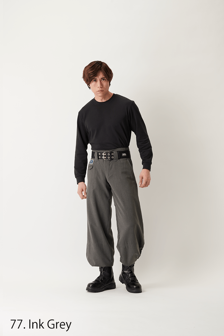 Toraichi tobi pants belt and loop detail grey