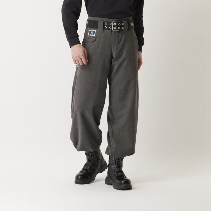Toraichi Japanese tobi pants grey front view