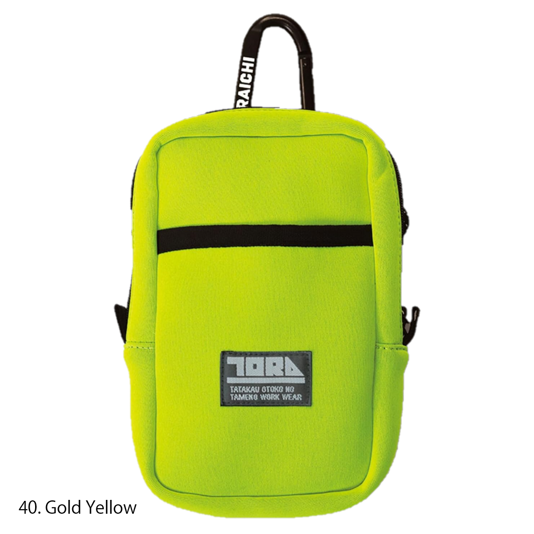 Close-up of the Toraichi Japanese workwear case zipper detail highlighting durable stitching and reinforced seams.