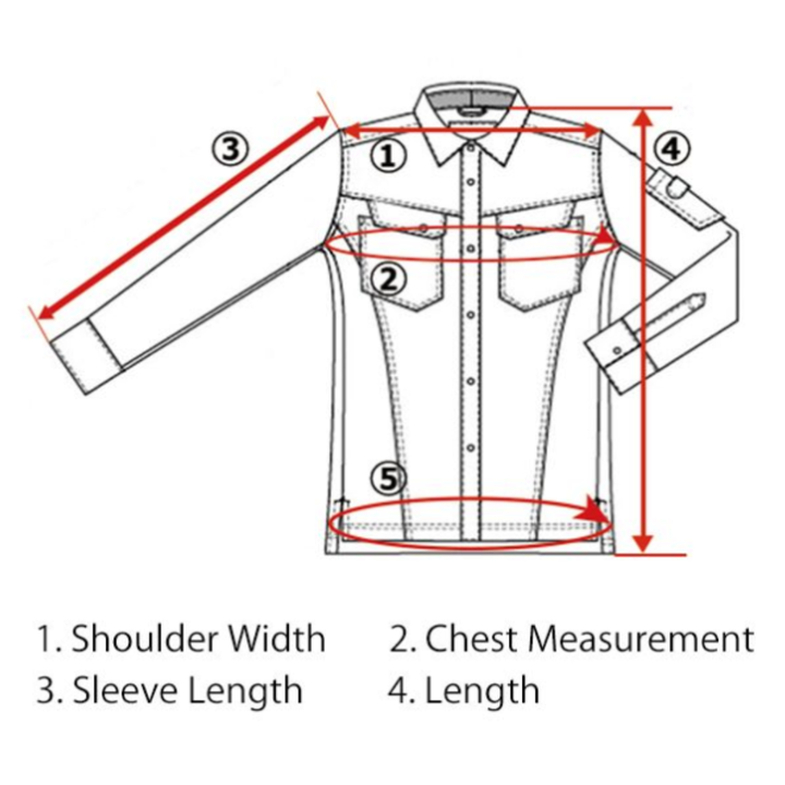 Size and measurement guide for Toraichi K1 blouson jacket, outlining fit and dimensions