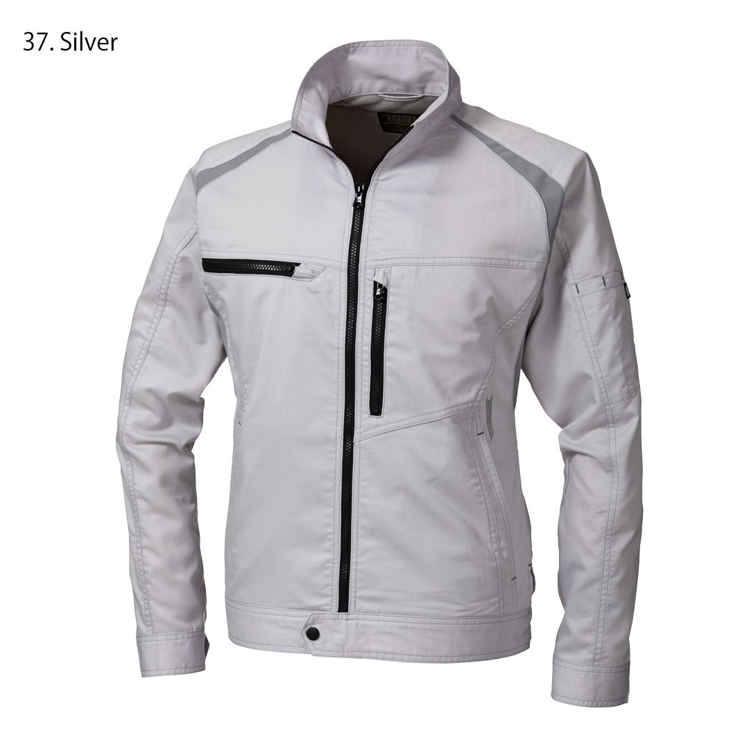 silver color variant of the Toraichi tobi jacket with antistatic lightweight polyester cotton blend