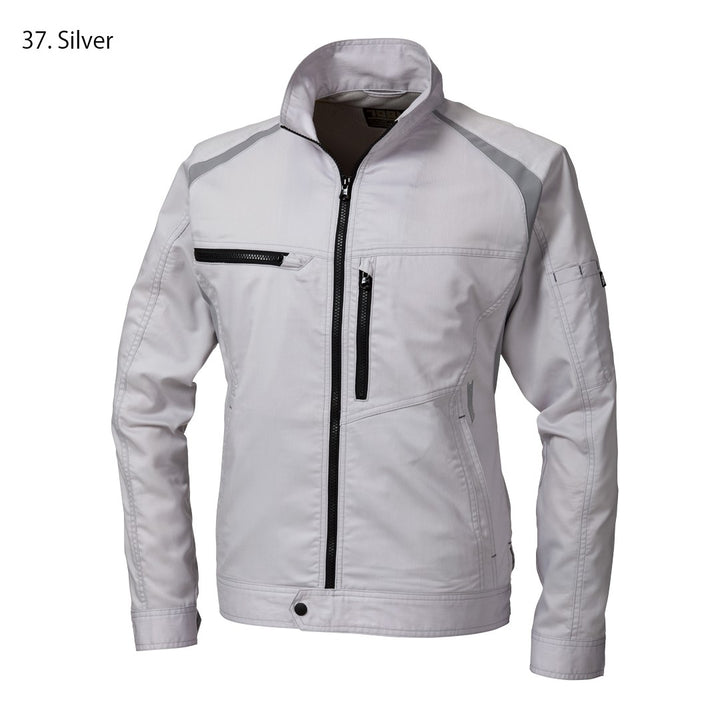 silver color variant of the Toraichi tobi jacket with antistatic lightweight polyester cotton blend