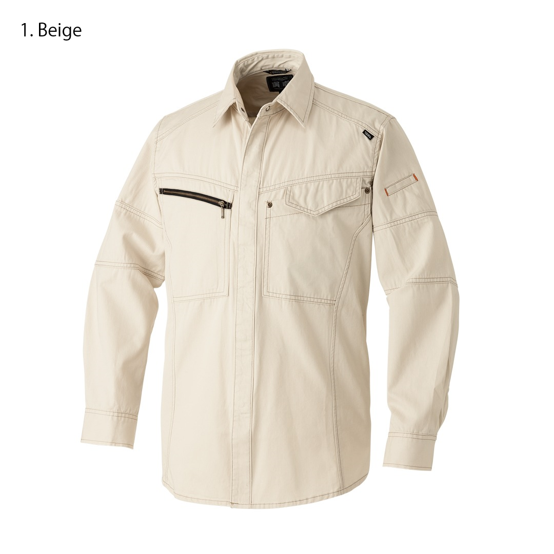 Front chest and stitching details on Toraichi 2180-125 cotton shirt
