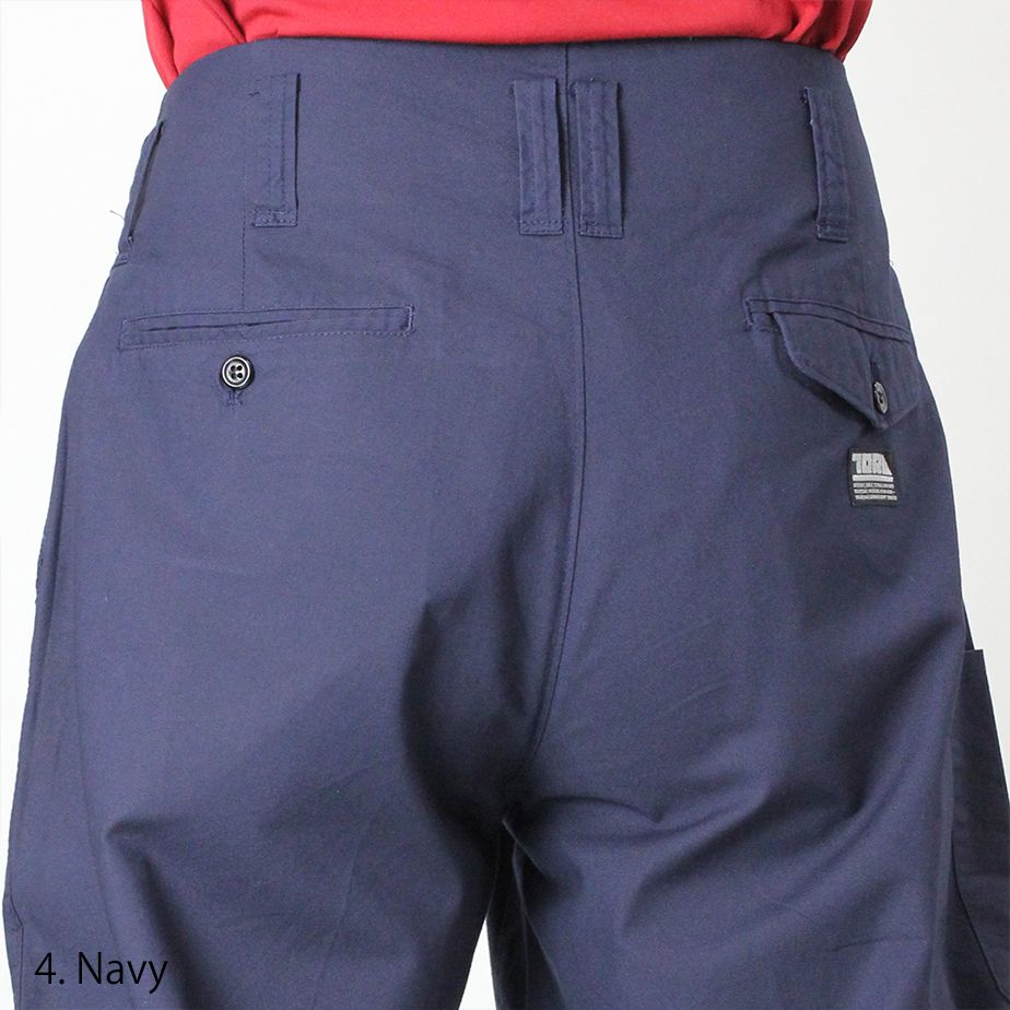 Back view of Toraichi long nikka tobi pants in beige with pockets