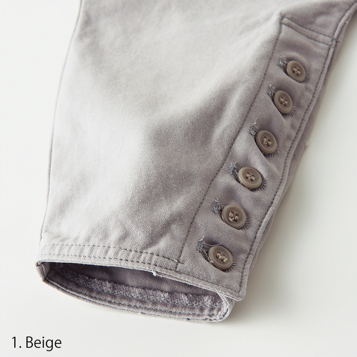 Toraichi 4441-401 Beige shichibu pants with buttoned ankle detail