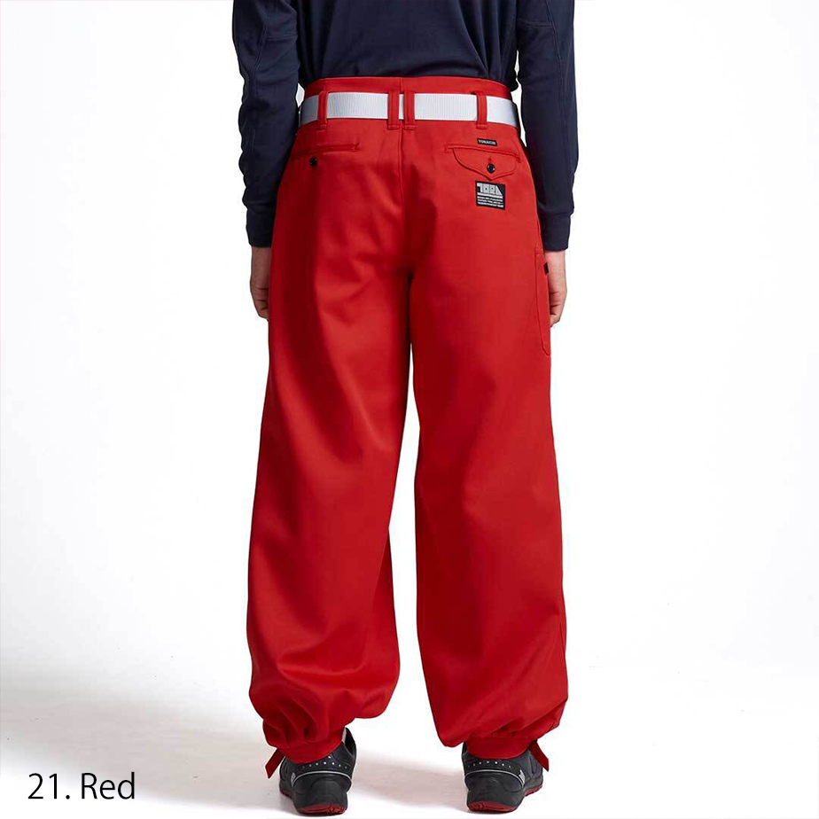 Toraichi 2530-414 Long Nikka Pants red back view classic tobi style