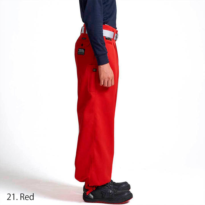 Toraichi 2530-414 Long Nikka Pants red side view Japanese workwear