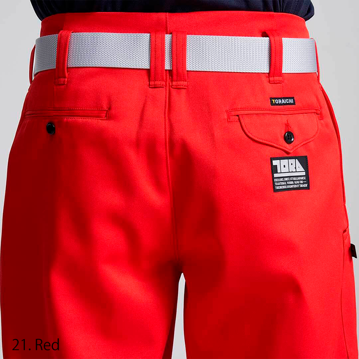 Close-up waistband Toraichi 2530-414 Long Nikka Pants red color